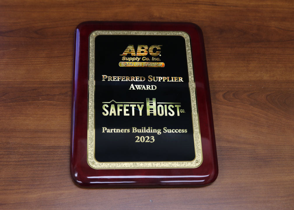 Safety Hoist Wins 2023 Preferred Supplier Award From ABC Supply Catalog Division