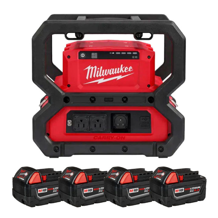 Milwaukee Power Supply Kit W/4x Batteries